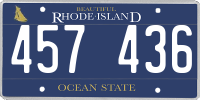 RI license plate 457436