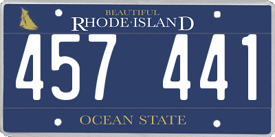 RI license plate 457441