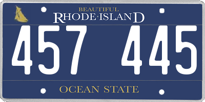 RI license plate 457445