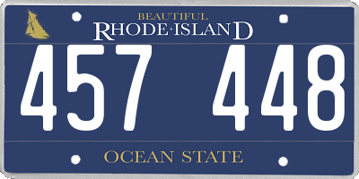RI license plate 457448
