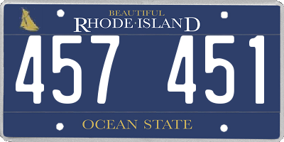 RI license plate 457451