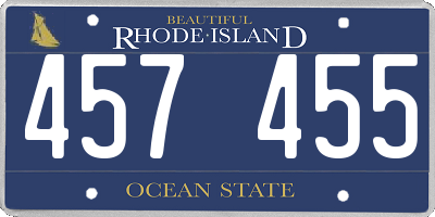 RI license plate 457455