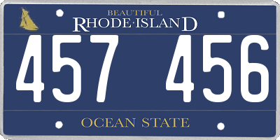 RI license plate 457456