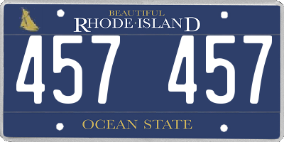 RI license plate 457457