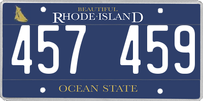 RI license plate 457459