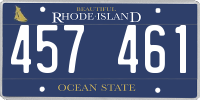 RI license plate 457461