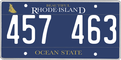 RI license plate 457463
