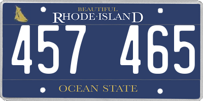 RI license plate 457465