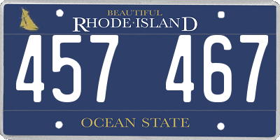 RI license plate 457467