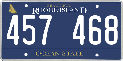 RI license plate 457468