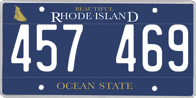 RI license plate 457469