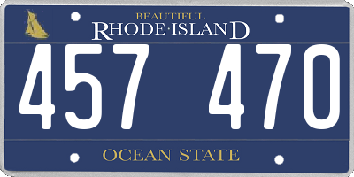 RI license plate 457470