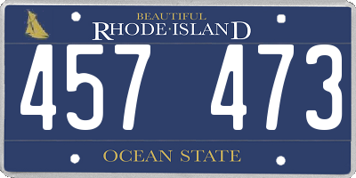 RI license plate 457473