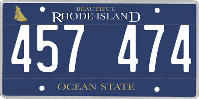 RI license plate 457474