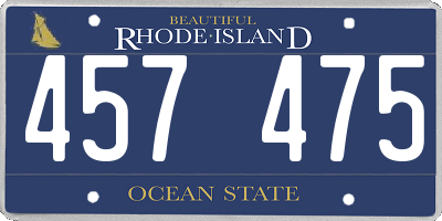 RI license plate 457475