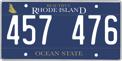 RI license plate 457476