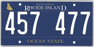 RI license plate 457477