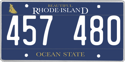 RI license plate 457480