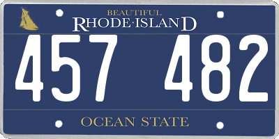 RI license plate 457482