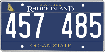 RI license plate 457485