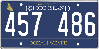 RI license plate 457486