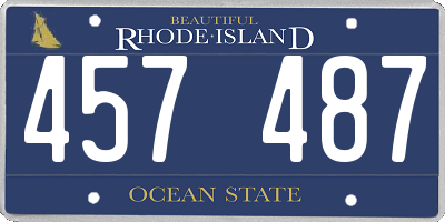RI license plate 457487