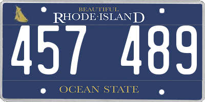 RI license plate 457489