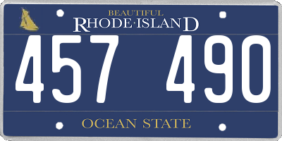 RI license plate 457490