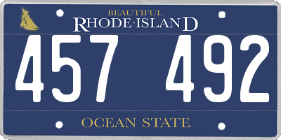 RI license plate 457492