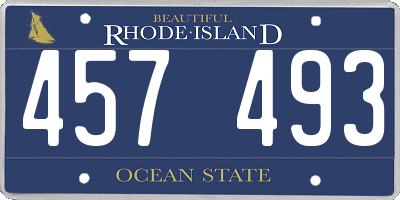 RI license plate 457493