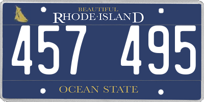 RI license plate 457495