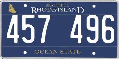 RI license plate 457496