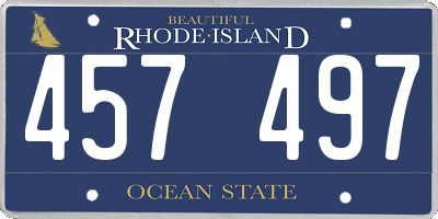 RI license plate 457497