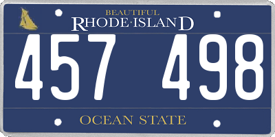 RI license plate 457498