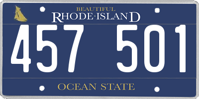 RI license plate 457501