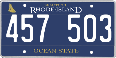 RI license plate 457503