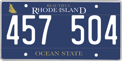 RI license plate 457504
