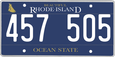 RI license plate 457505