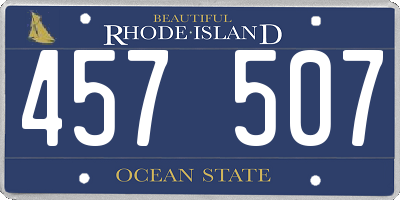 RI license plate 457507