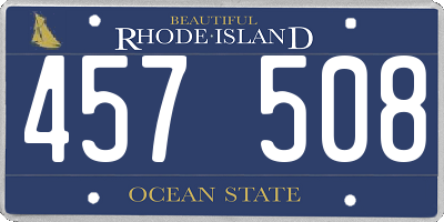 RI license plate 457508