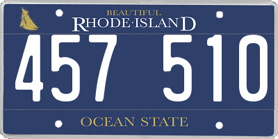 RI license plate 457510