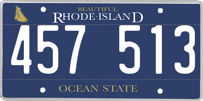 RI license plate 457513