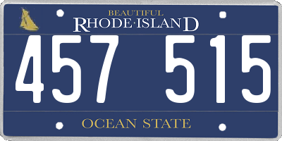 RI license plate 457515