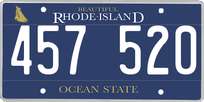 RI license plate 457520