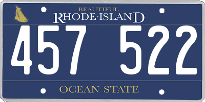 RI license plate 457522