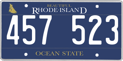 RI license plate 457523