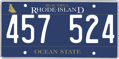 RI license plate 457524