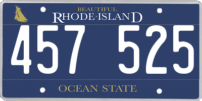 RI license plate 457525