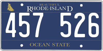 RI license plate 457526