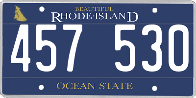 RI license plate 457530
